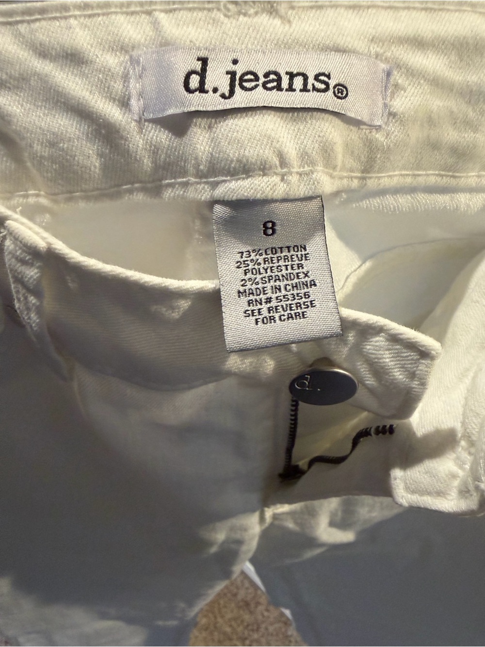 d. jeans White Straight Leg Women's Jeans